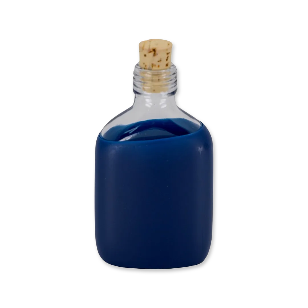 miniature bottle dipped in sealing wax - midnight blue