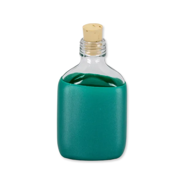 miniature bottle dipped in sealing wax - emerald green (pearlescent)