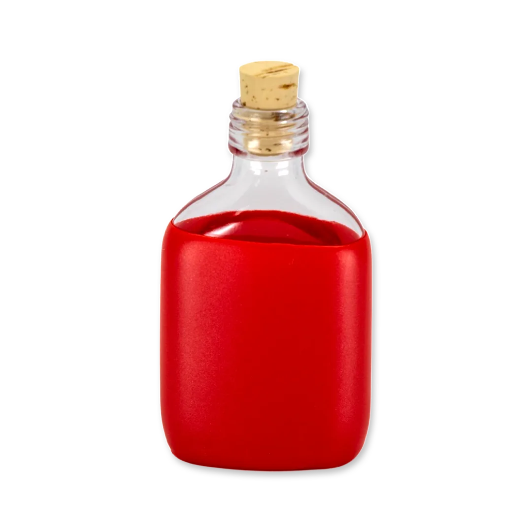 miniature bottle dipped in sealing wax - red (pearlescent)